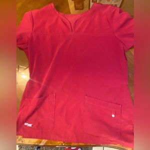 Grey’s Anatomy by Barco Yoke Neck L scrub Top in Pink